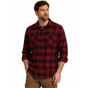 Sitka Gear Flannel Riser Work Shirt Mens Size XL Red Black Buffalo Check Plaid